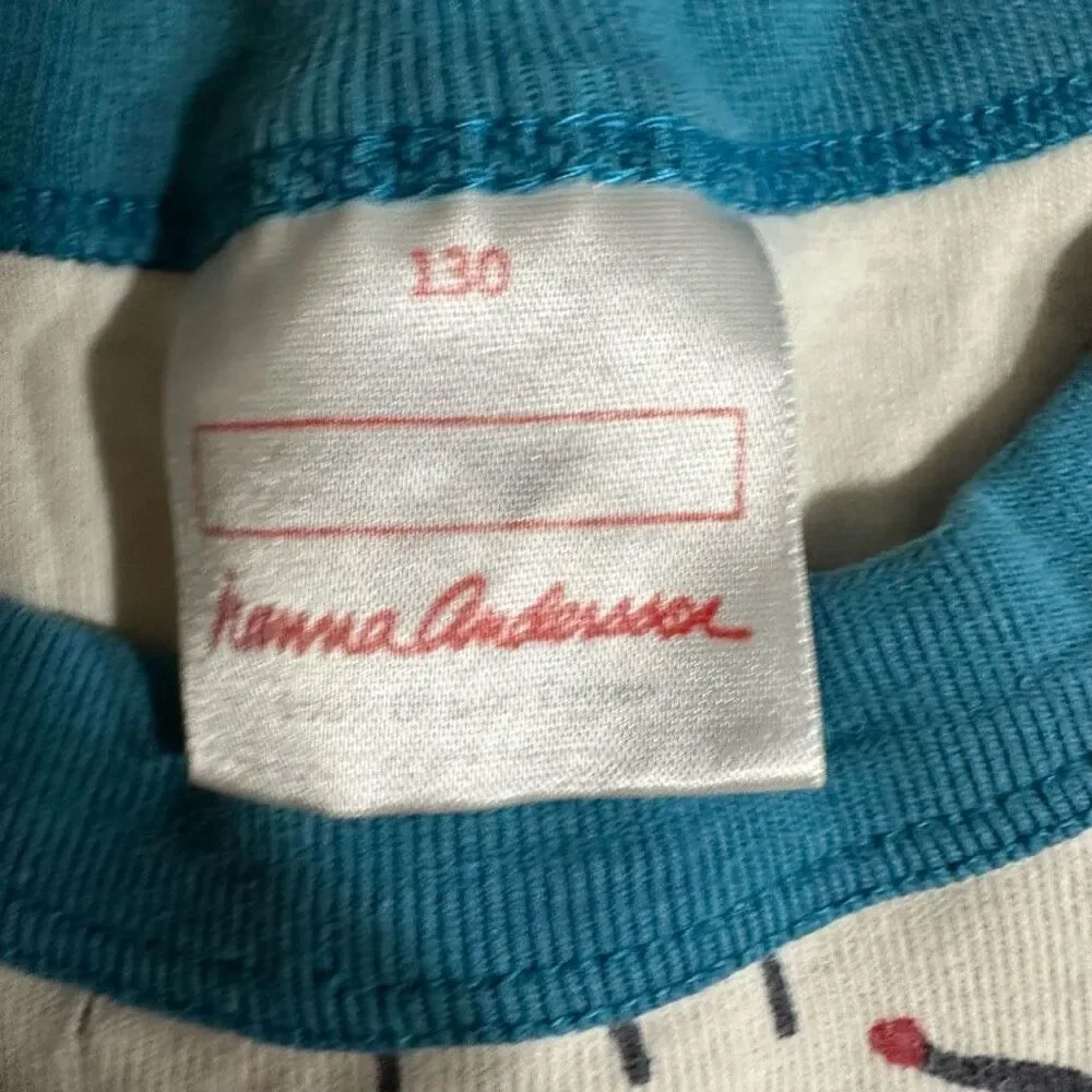Hanna Andersson size 8 Ski Print Long John Pajama TOP ONLY